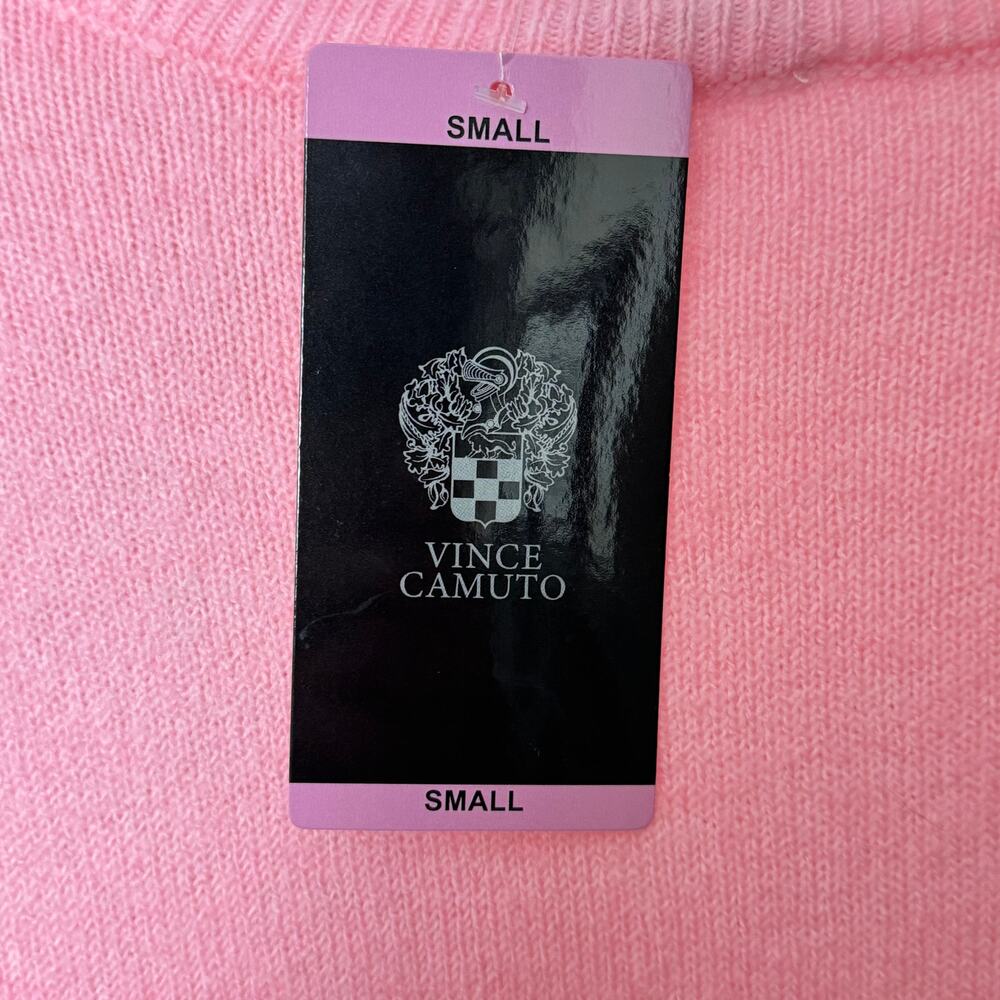 NWT Vince Camuto Heart Intarsia Crewneck Pullover Sweater Valentine Pink - Picture 12 of 12